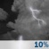 Tonight: Isolated showers and thunderstorms before 8pm, then isolated showers after 4am.  Mostly cloudy, with a low around 70. South wind 3 to 6 mph.  Chance of precipitation is 10%.
